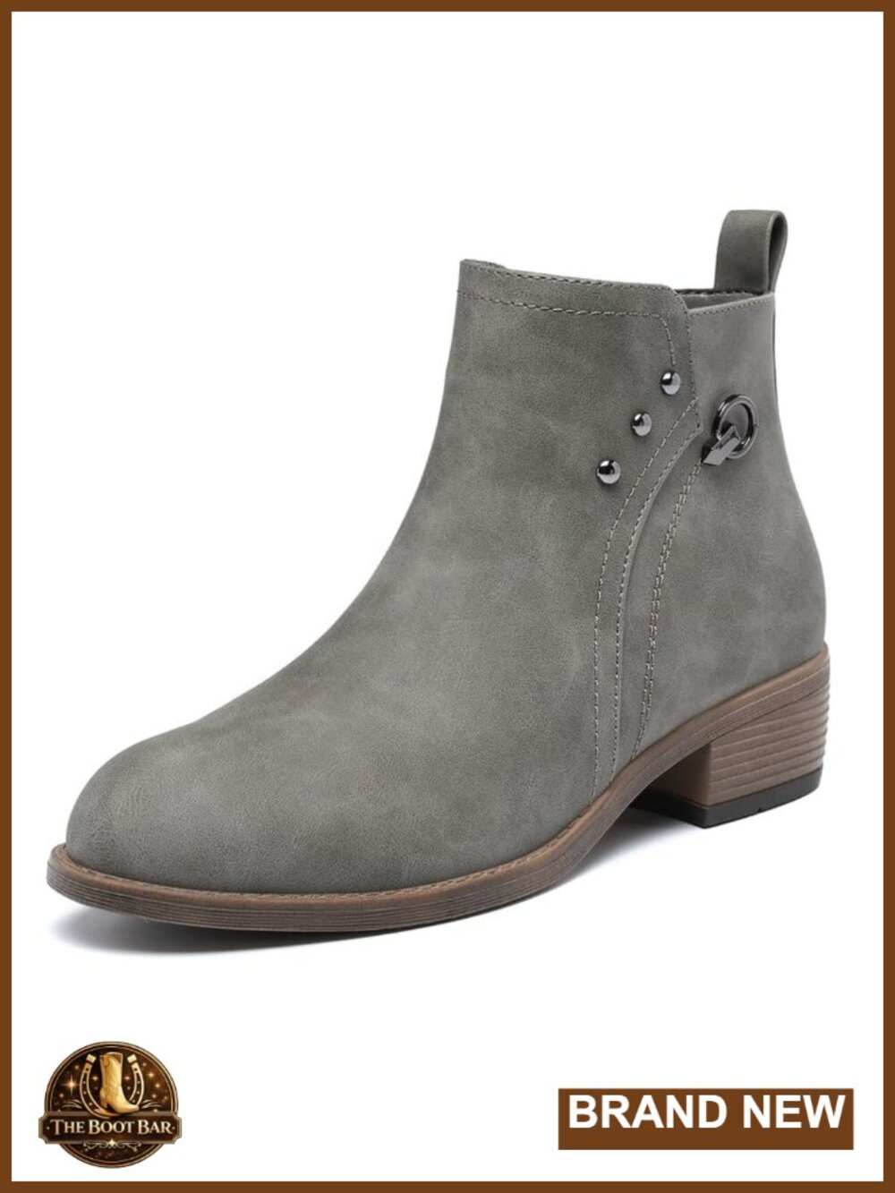Women's Waterproof Ankle Boots Chunky Heel Side Zip Suede Casual Fall Shoes